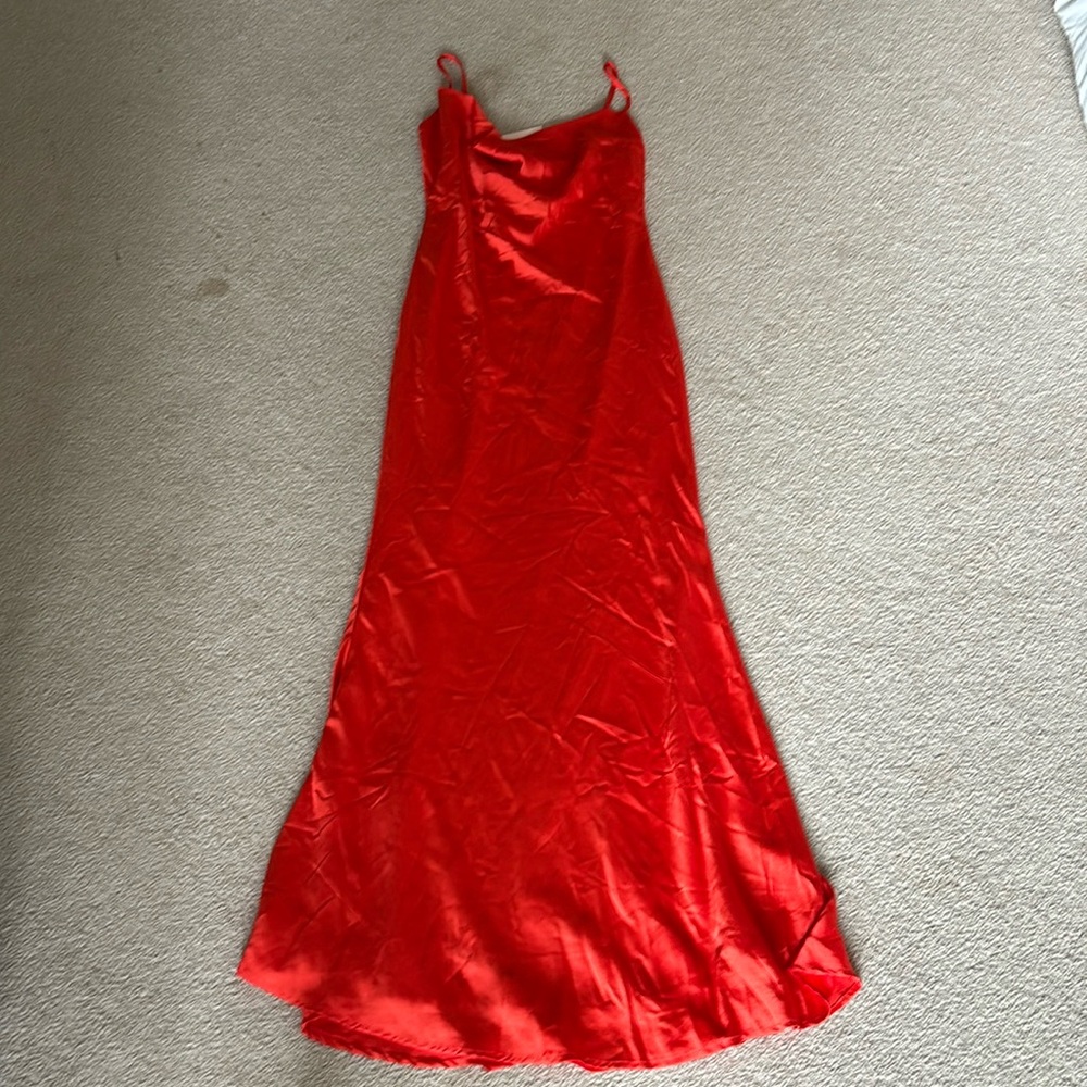 Show Po burnt orange formal dress